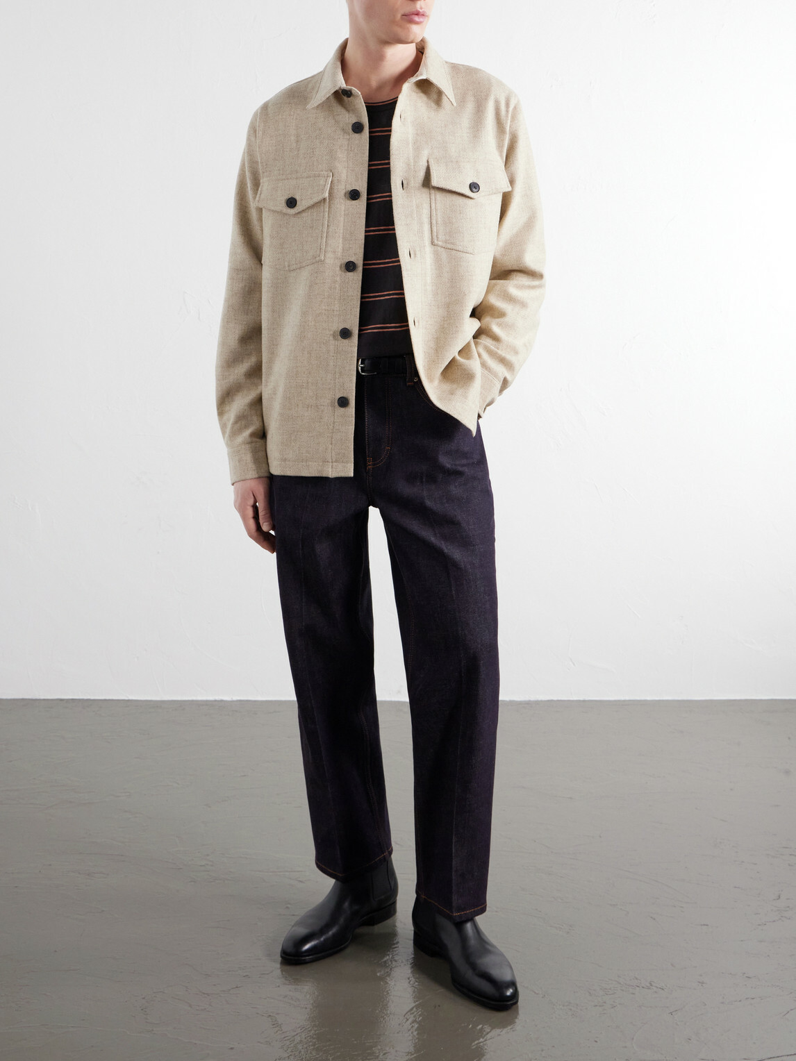 Portuguese Flannel - Wool-Tweed Overshirt - Neutrals