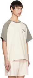 Rhude Off-White & Gray Raglan T-Shirt