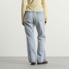 Auralee Women's Faded Selvedge Light Denim Pants in Light Indigo