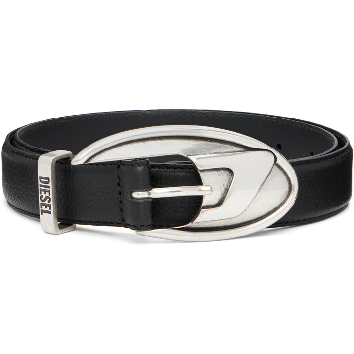Photo: Diesel Black 3cm Bonded Leather Belt