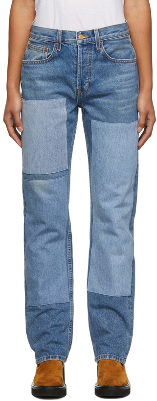 Photo: B Sides Blue Marcel Relaxed Straight Patchwork No. 3 Jeans