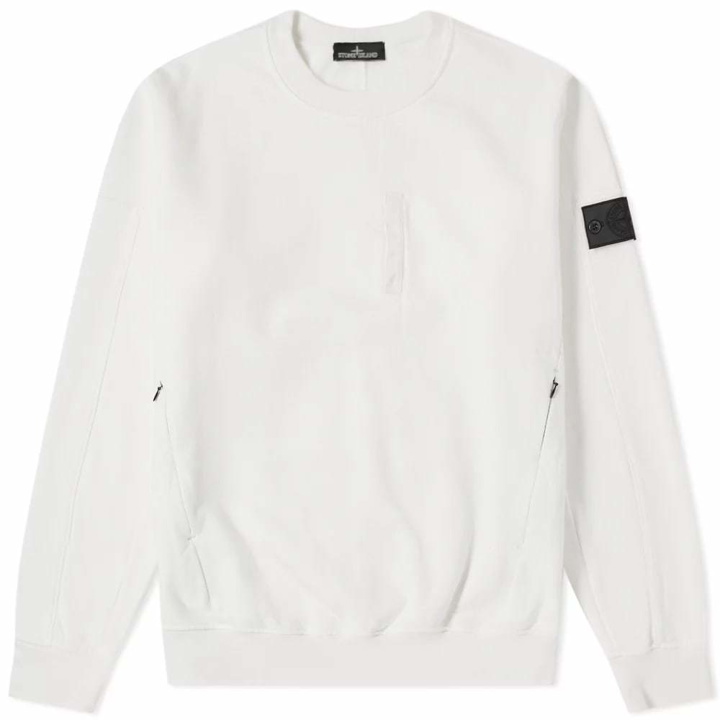 Photo: Stone Island Shadow Project Diagonal Weave Crew Sweat Natural