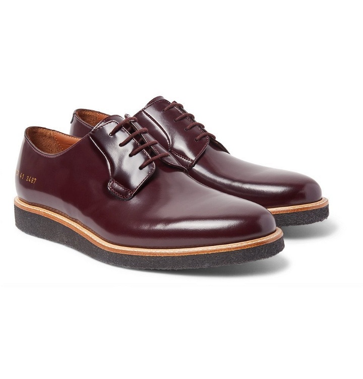 Photo: Common Projects - Polished-Leather Derby Shoes - Men - Burgundy