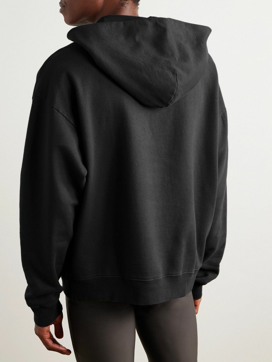 DISTRICT VISION - California Logo-Print Stone-Washed Cotton-Jersey Hoodie - Black