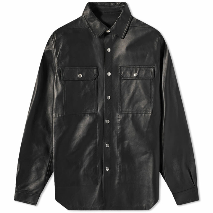 Photo: Rick Owens Men's Leather Overshirt in Black