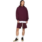 Essentials Burgundy Mesh Logo Shorts