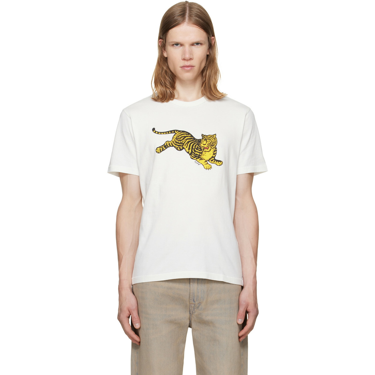 Kenzo White Kenzo Paris 'KENZO Jumping Tiger' Slim T-shirt