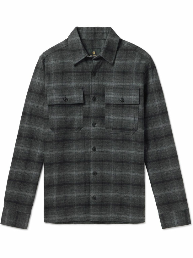 Photo: Belstaff - Fallgate Checked Cotton-Flannel Shirt - Gray
