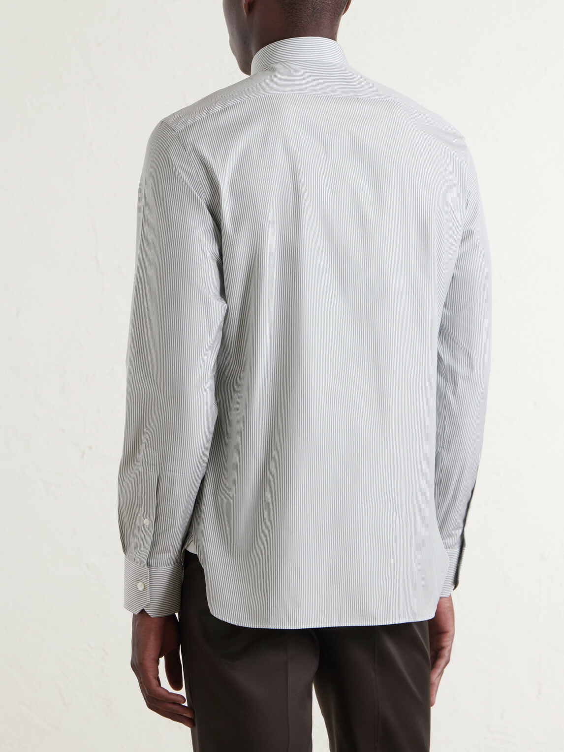 Zegna - Trofeo Stripped Cotton-Poplin Shirt - Blue