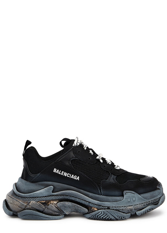 Photo: Balenciaga Triple S Black Panelled Sneakers, Sneakers, Black, Mesh