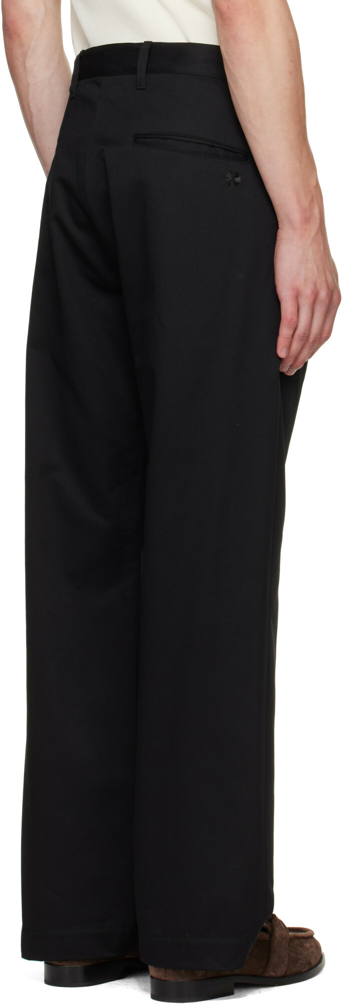 vowels Black Pleated Trousers