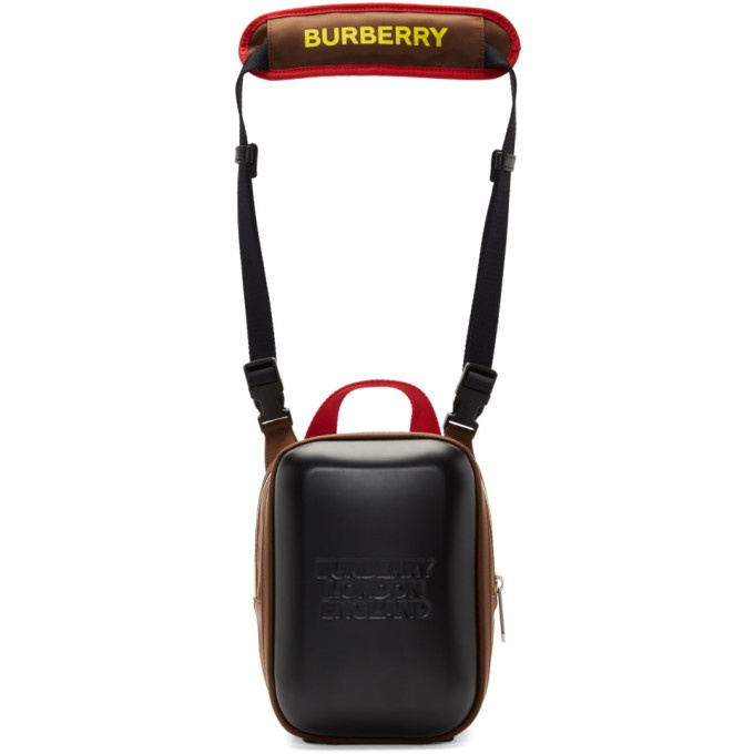 Photo: Burberry Black and Brown Nylon Molded Crossbody Bag