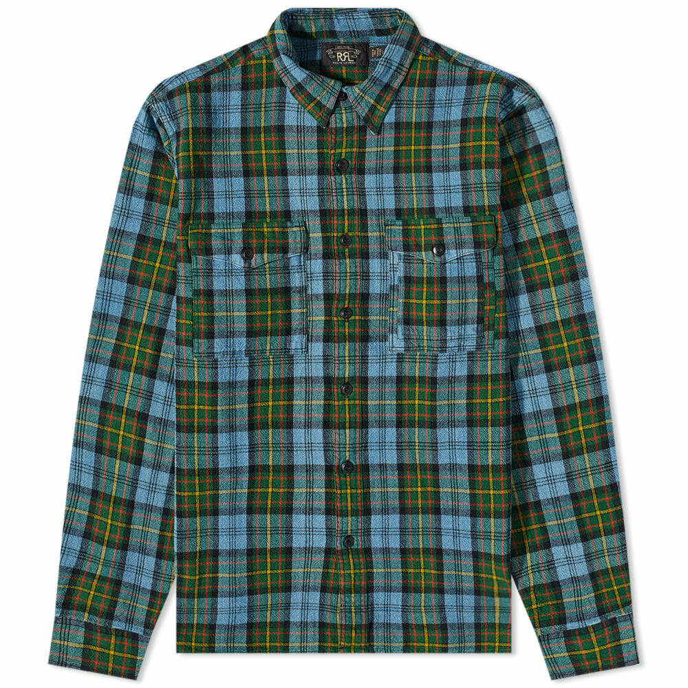 RRL Men's Mercer Check Shirt in Blue/Multi RRL