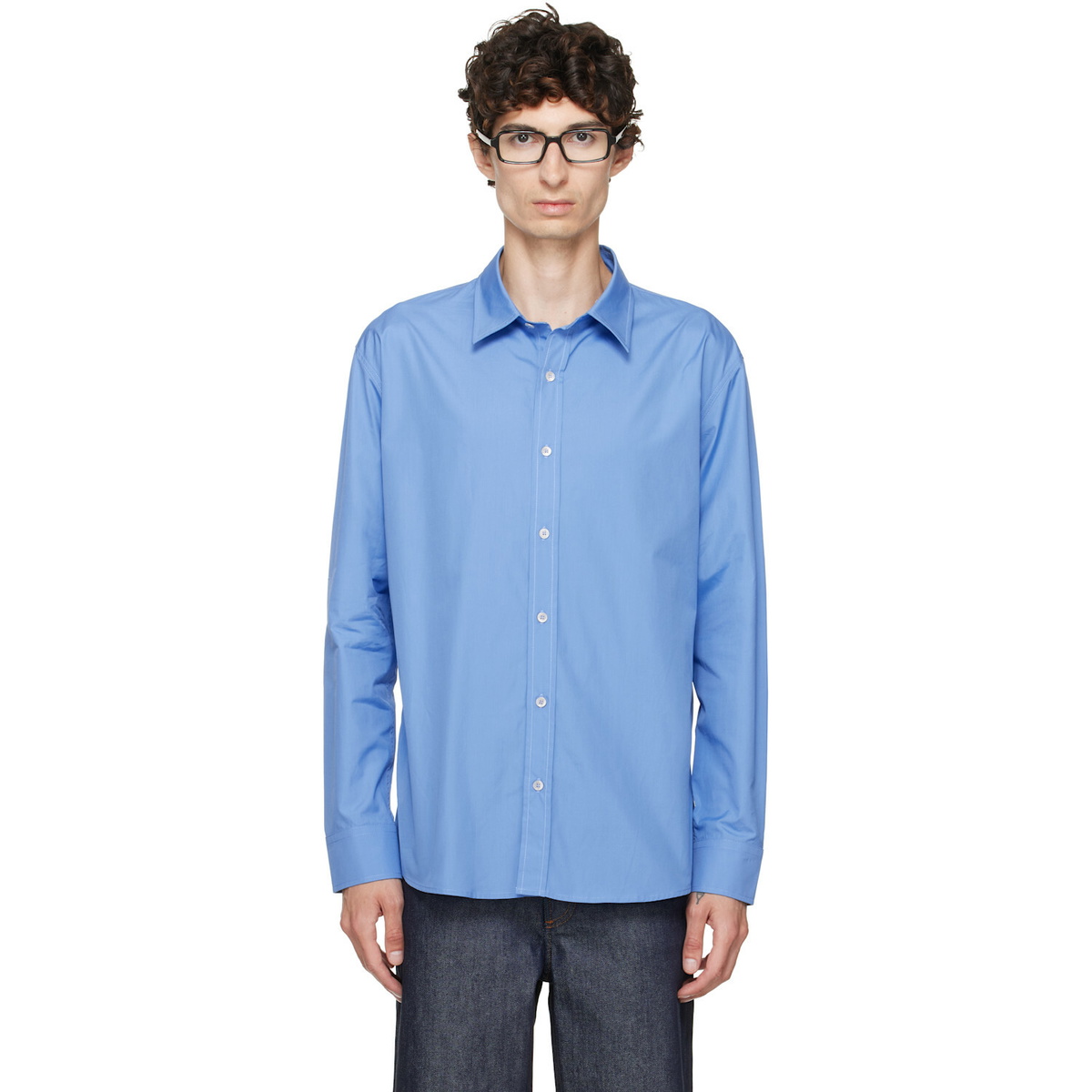 A.P.C. Blue Organic Cotton Shirt