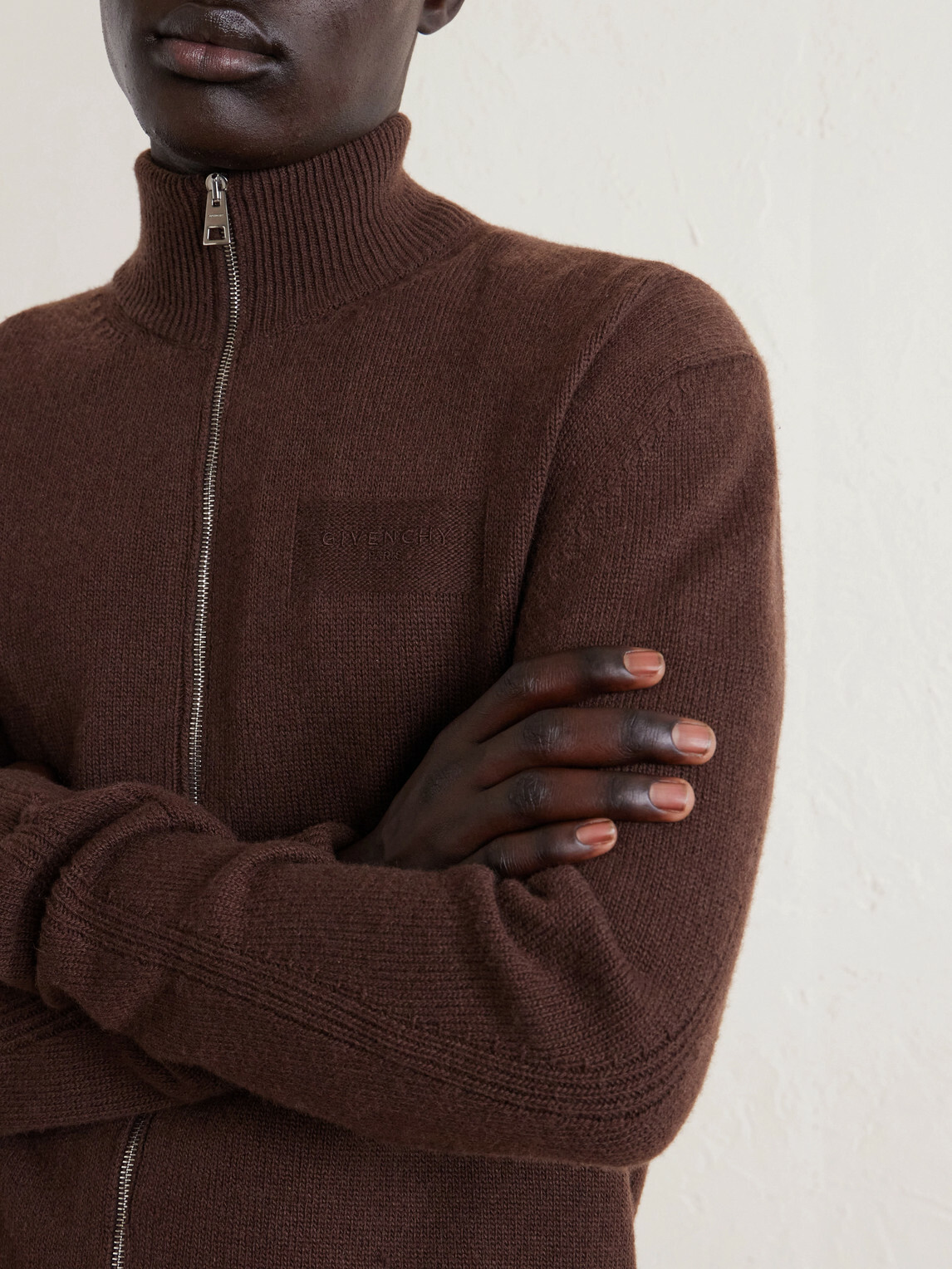 Givenchy - Cashmere Zip-Up Cardigan - Brown