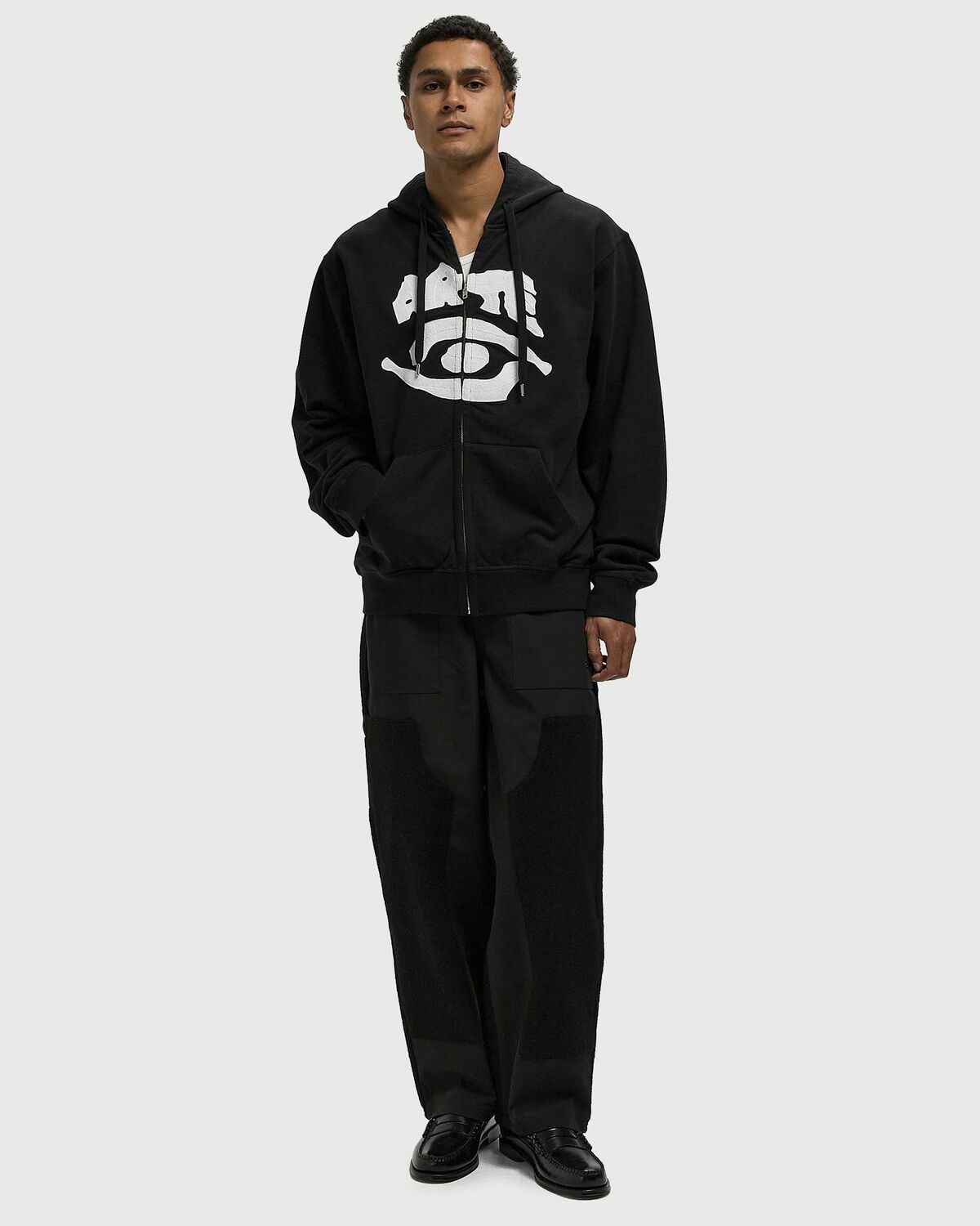 Arte Antwerp Eye Front Zip Hoodie Black Mens Zipper