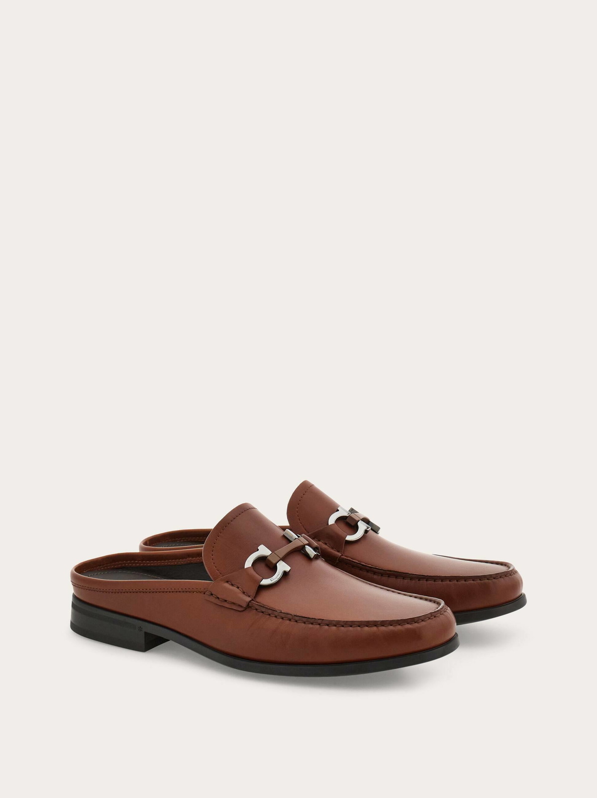 Ferragamo Mens Gancini ornament mule in Brown