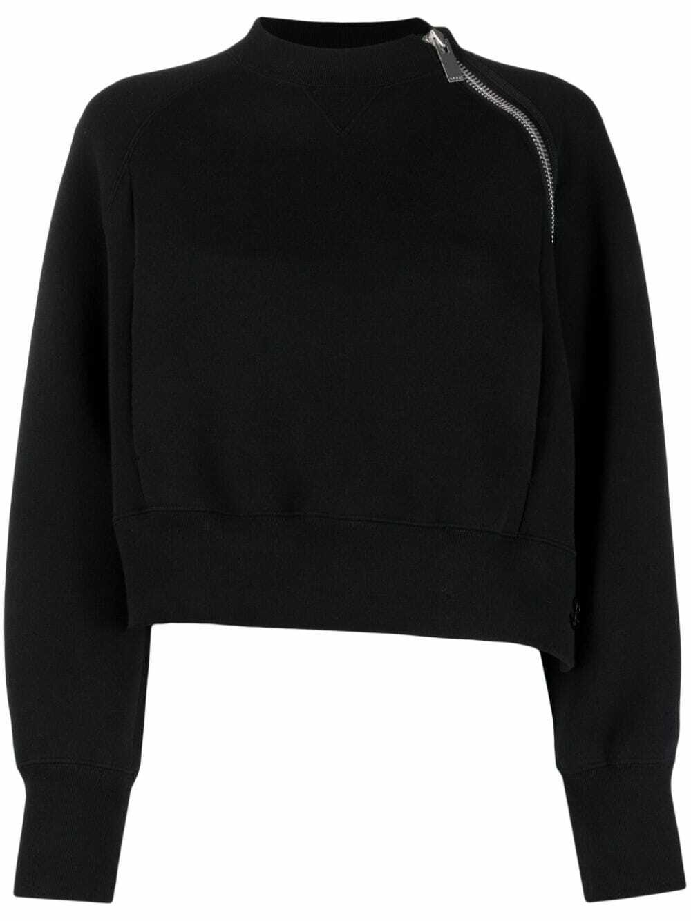 SACAI - Zip-detail Cotton Blend Sweatshirt Sacai