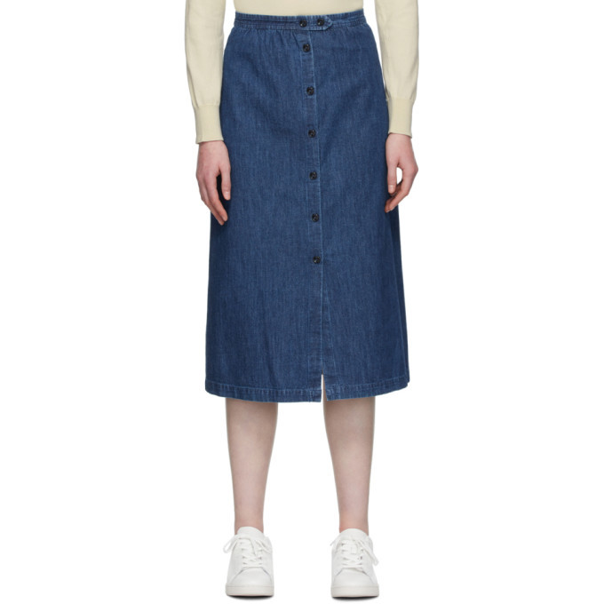 A.P.C|SKIRTS (Deauville skirt (COGXX F06300 IAB)) A.P.C. Indigo Denim Deauville Skirt A.P.C.