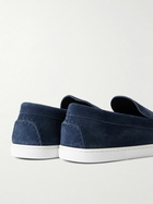 Christian Louboutin - Varsiboat Logo-Embossed Suede Loafers - Blue