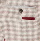 Brunello Cucinelli - Slim-Fit Unstructured Houndstooth Linen, Wool and Silk-Blend Blazer - Neutrals