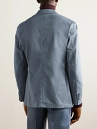 Boglioli - Slim-Fit Double-Breasted Cotton-Blend Suit Jacket - Blue