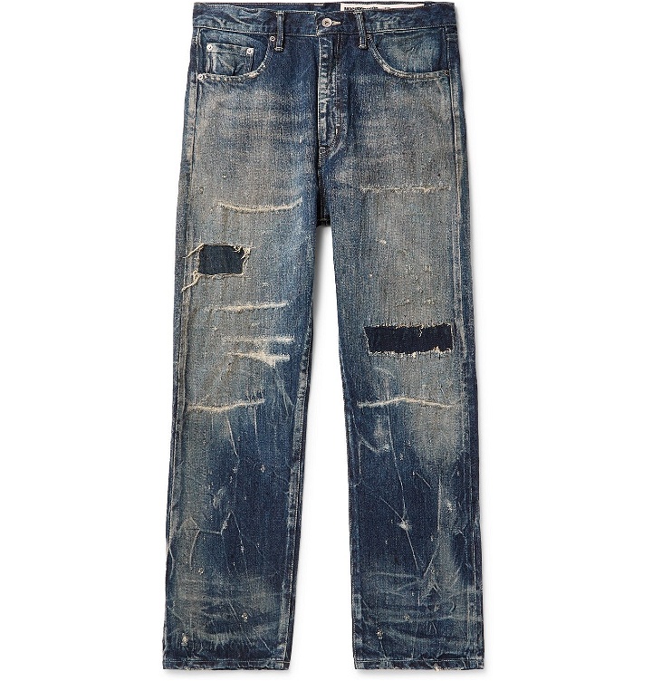 Photo: Neighborhood - Distressed Denim Jeans - Blue