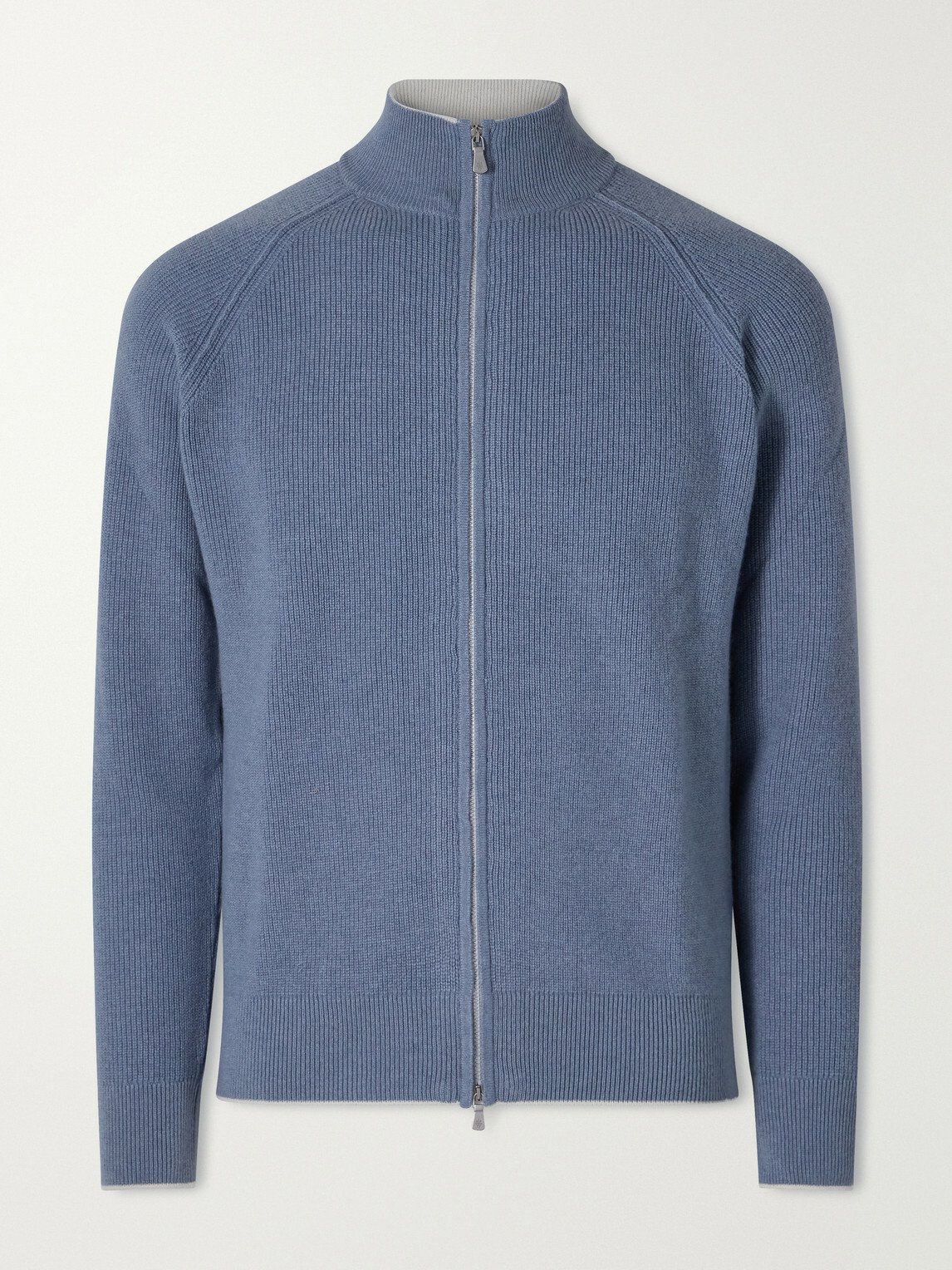 Eleventy - Wool Zip-Up Sweater - Blue