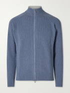 Eleventy - Wool Zip-Up Sweater - Blue
