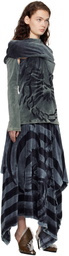 Masha Popova Blue Twisted Front Open Back Minidress