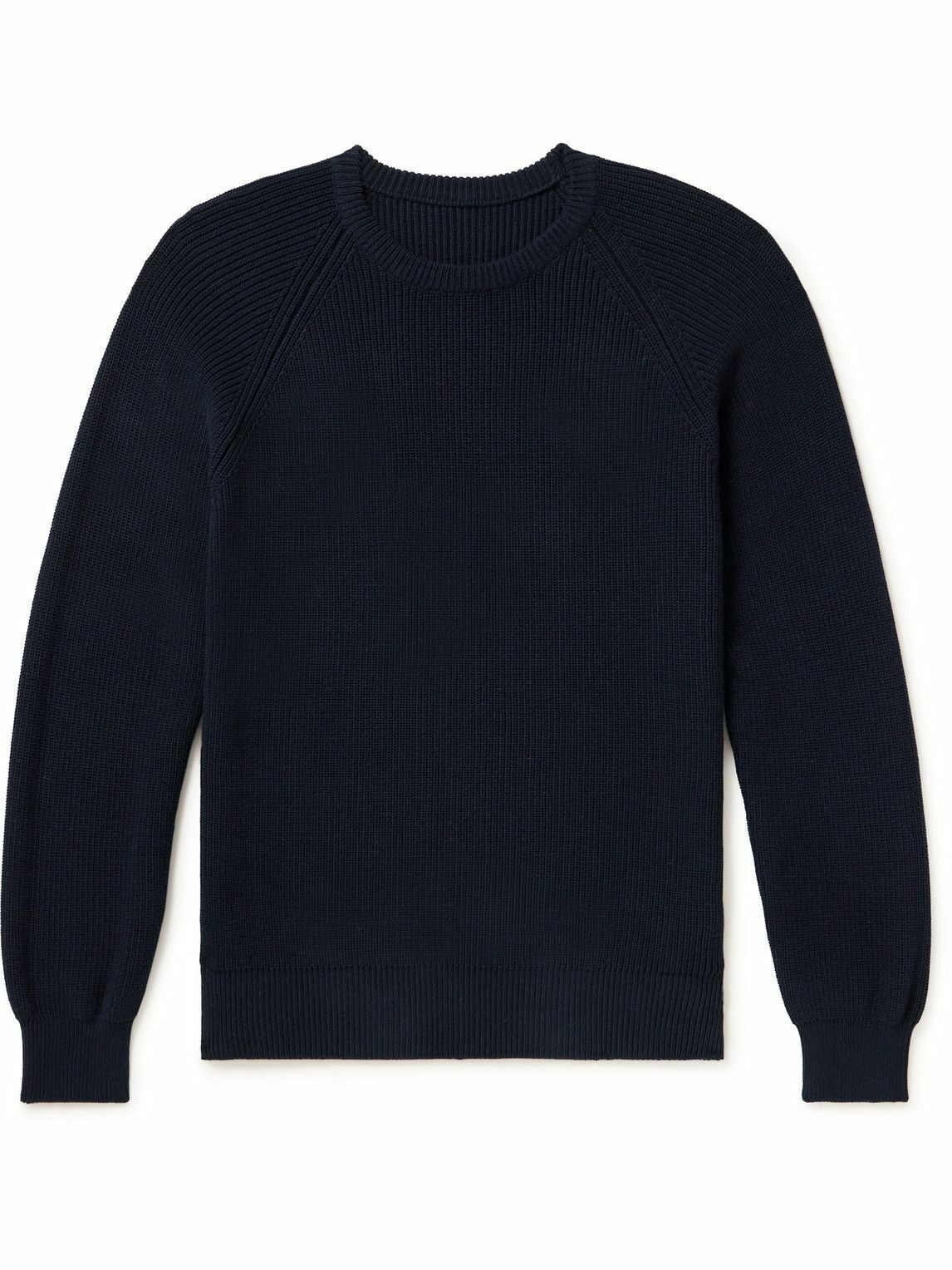 Anderson & Sheppard - Ribbed Cotton Sweater - Blue Anderson & Sheppard