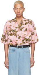 LU'U DAN SSENSE Exclusive Pink Floral Bà Short Sleeve Shirt