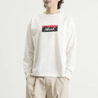 NANGA Men's Eco Hybrid Box Logo Long Sleeve T-Shirt in White
