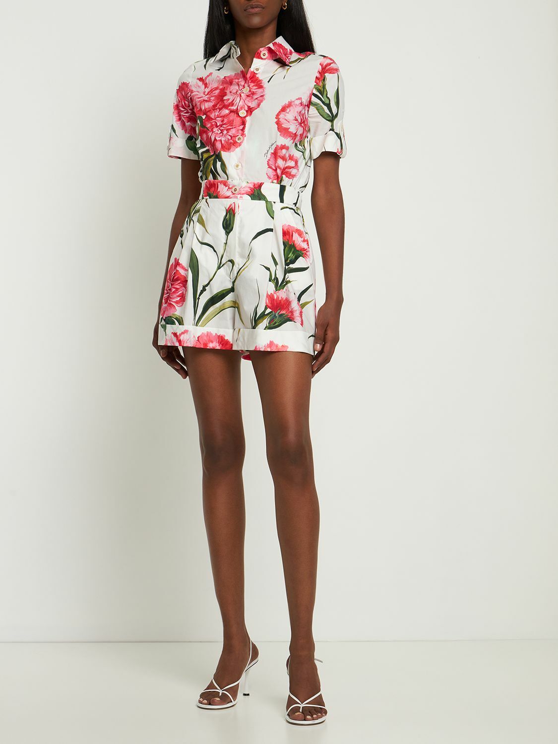 Dolce & Gabbana☆カーネーション プリント Playsuit Cotton playsuit with rose print in Print for Women
