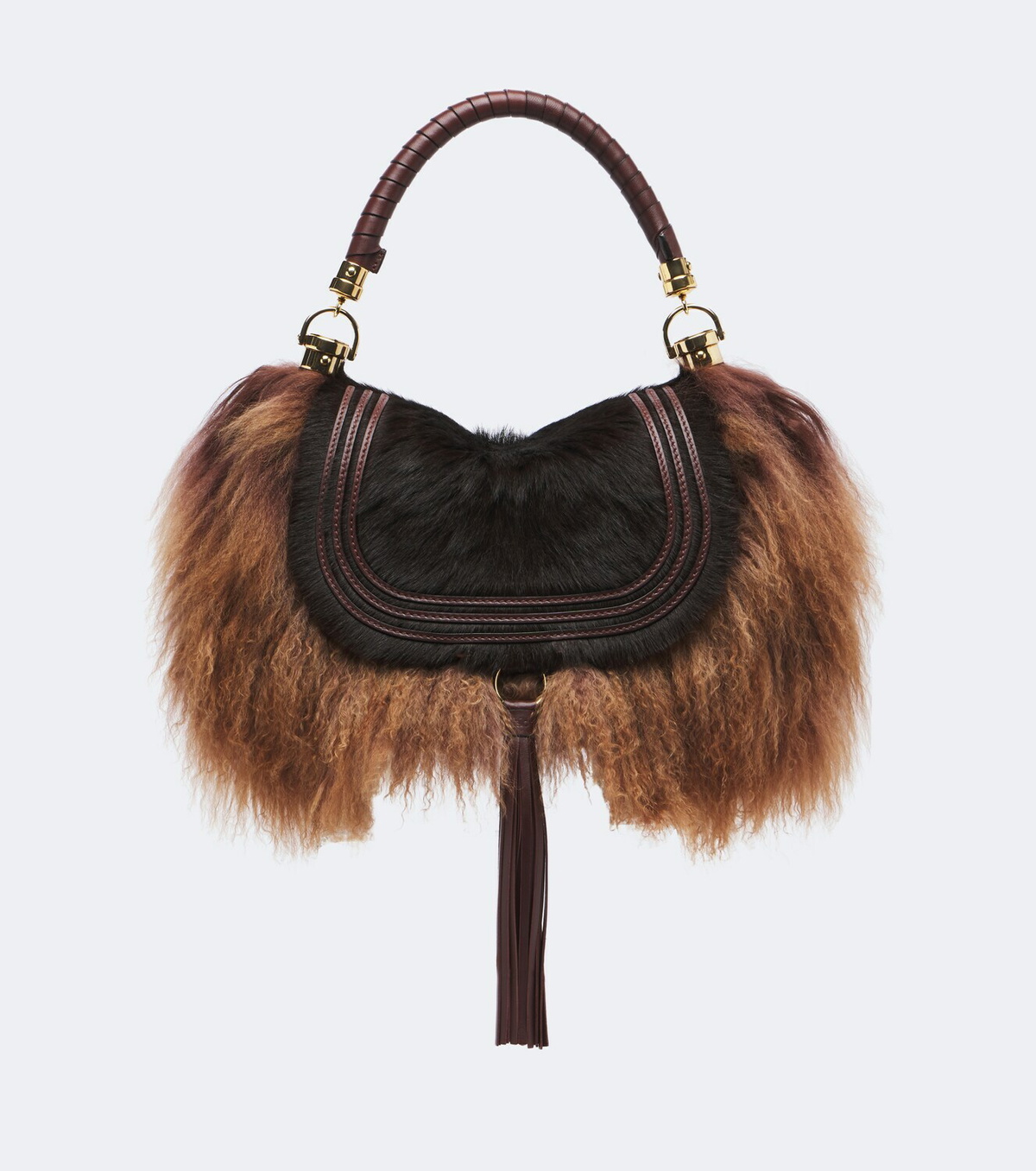 Chloé Marcie Foulard Small shearling shoulder bag