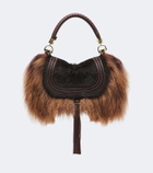 Chloé Marcie Foulard Small shearling shoulder bag