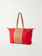 Aimé Leon Dore - Logo-Embossed Leather-Trimmed Canvas Tote - Red