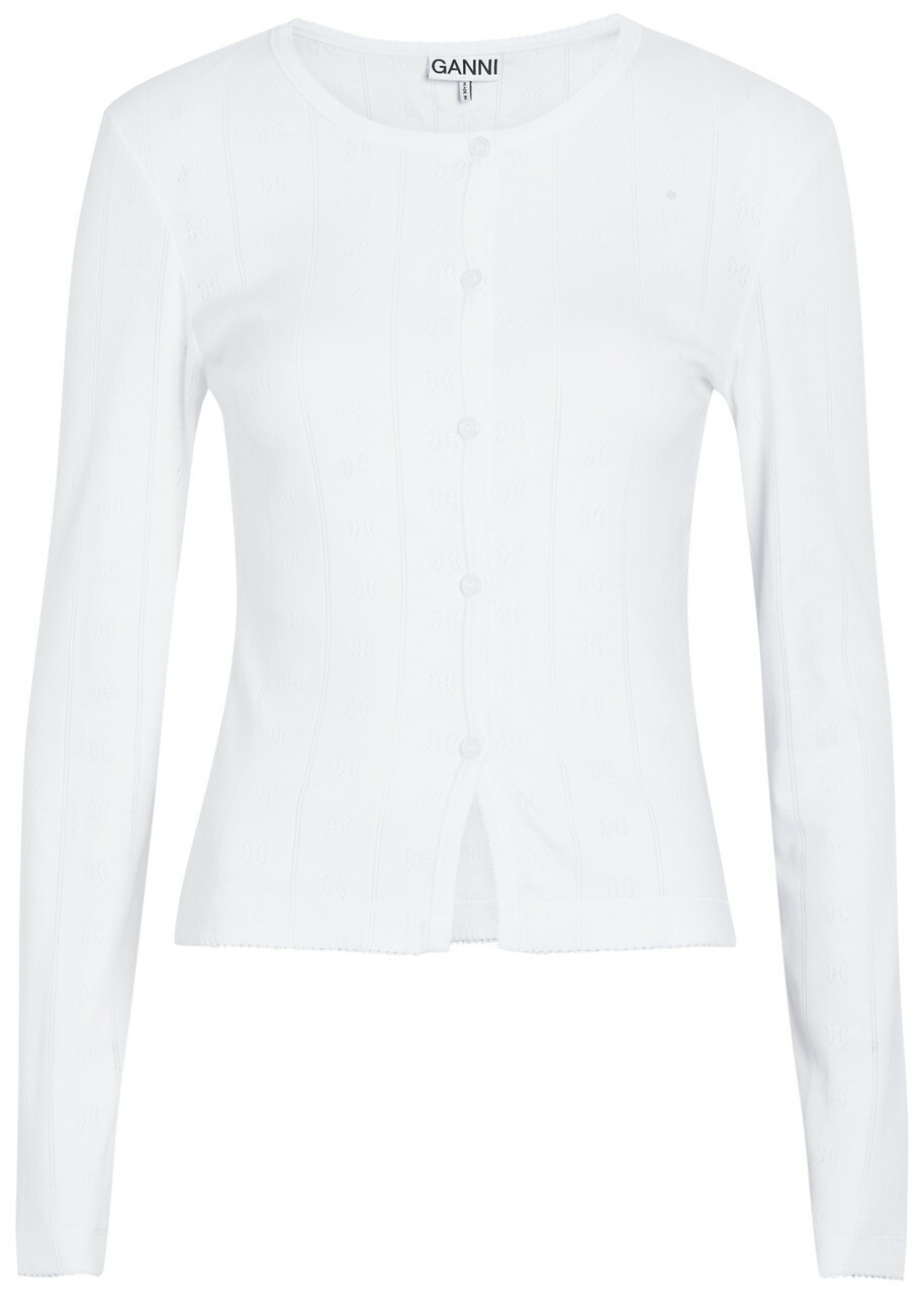 Ganni Pointelle Cotton top White