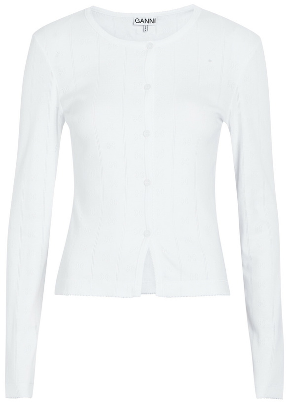Photo: Ganni Pointelle Cotton top White