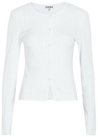 Ganni Pointelle Cotton top White