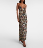Khaite Taja floral silk slip dress