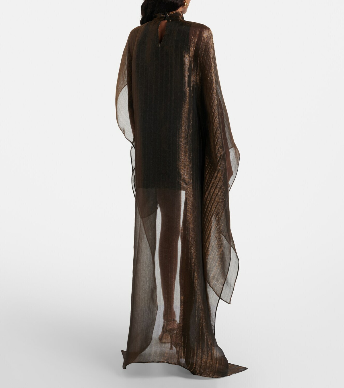 Taller Marmo Dallas metallic caped organza kaftan