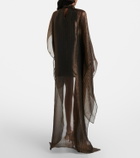 Taller Marmo Dallas metallic caped organza kaftan