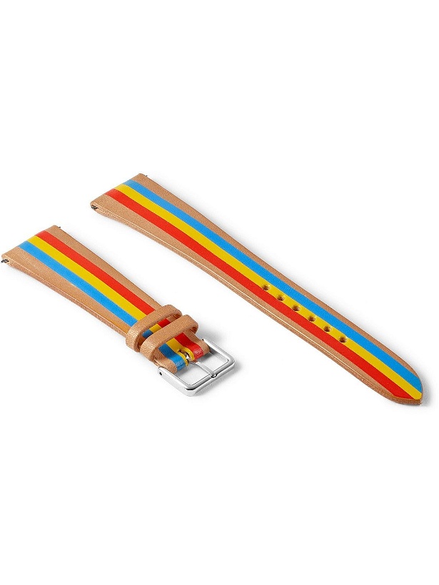 Photo: laCalifornienne - Primary Striped Leather Watch Strap - Yellow