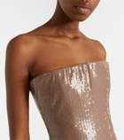 Alex Perry Sequined strapless gown