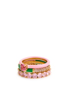 Kate Spade New York Hint of Shimmer Rings set of Three Pink