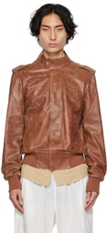 Maryam Nassir Zadeh Brown Electra Leather Jacket