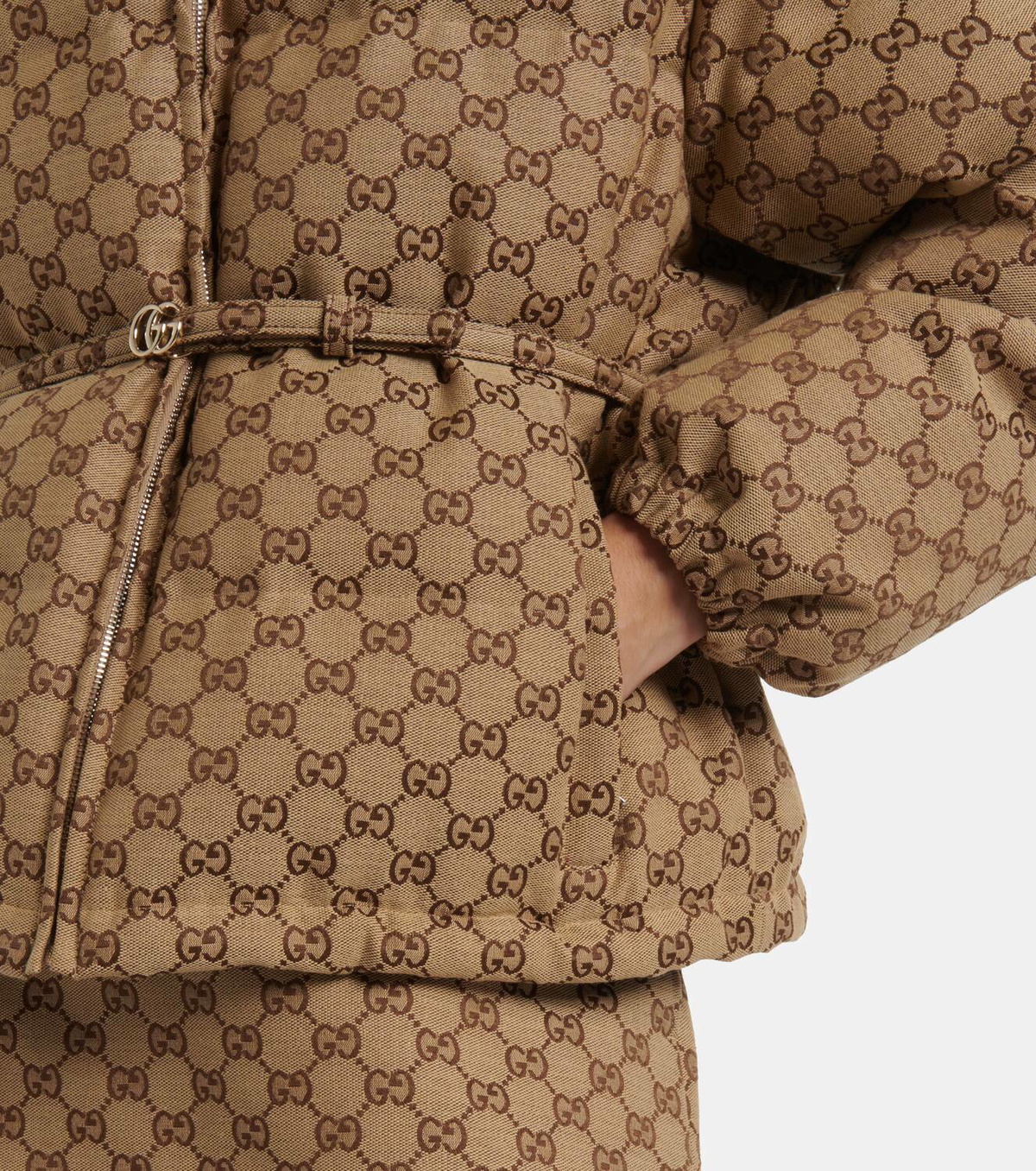 24AW new/GUCCI GGキャンバスボンバージャケット Jacket Camel GG canvas bomber jacket in camel and ebony | GUCCI® US