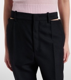Jil Sander Cutout wool and mohair straight pants