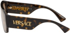 Versace Tortoiseshell Shield Sunglasses